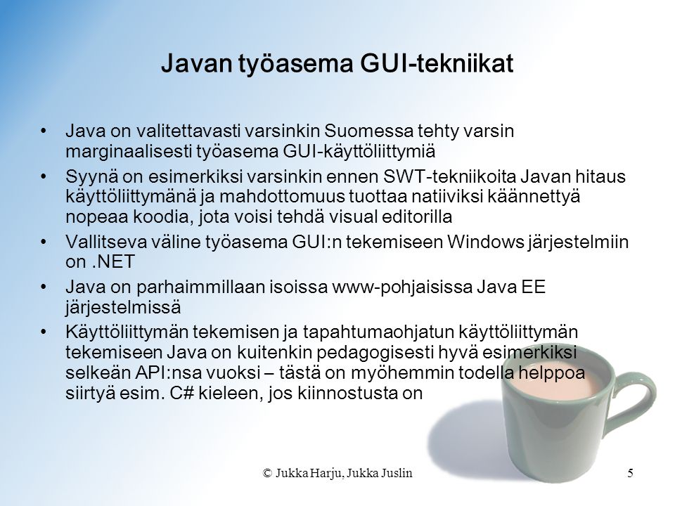 Javan työasema GUI-tekniikat