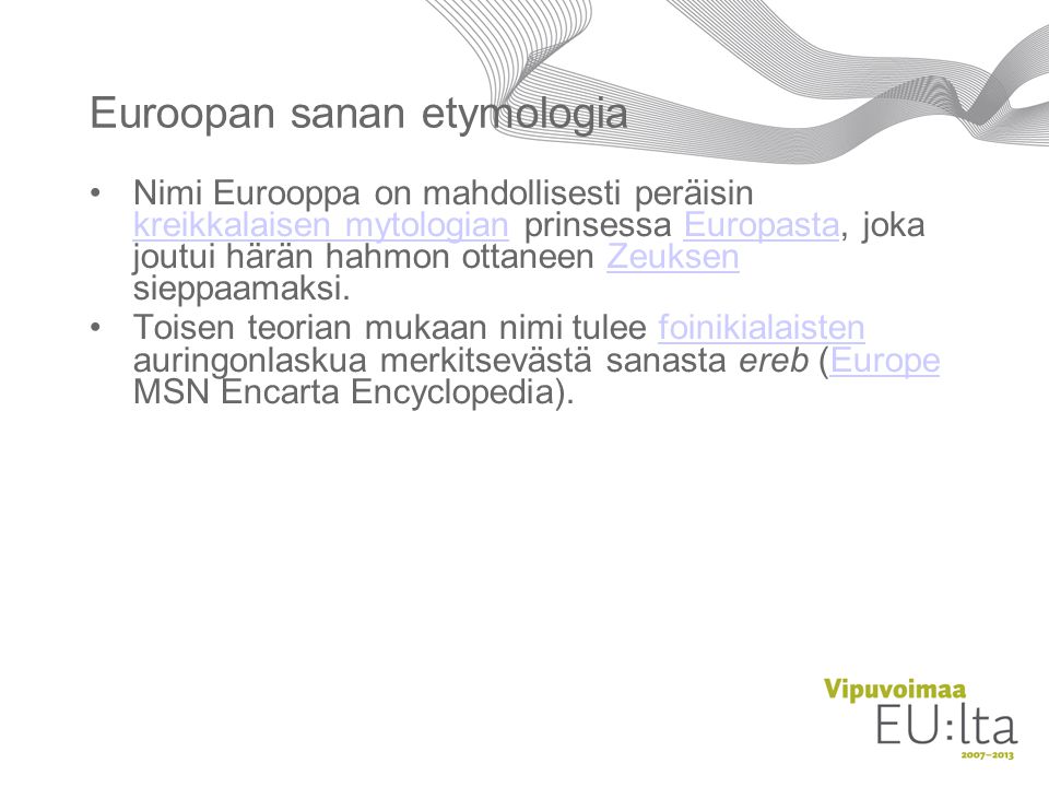 Euroopan sanan etymologia