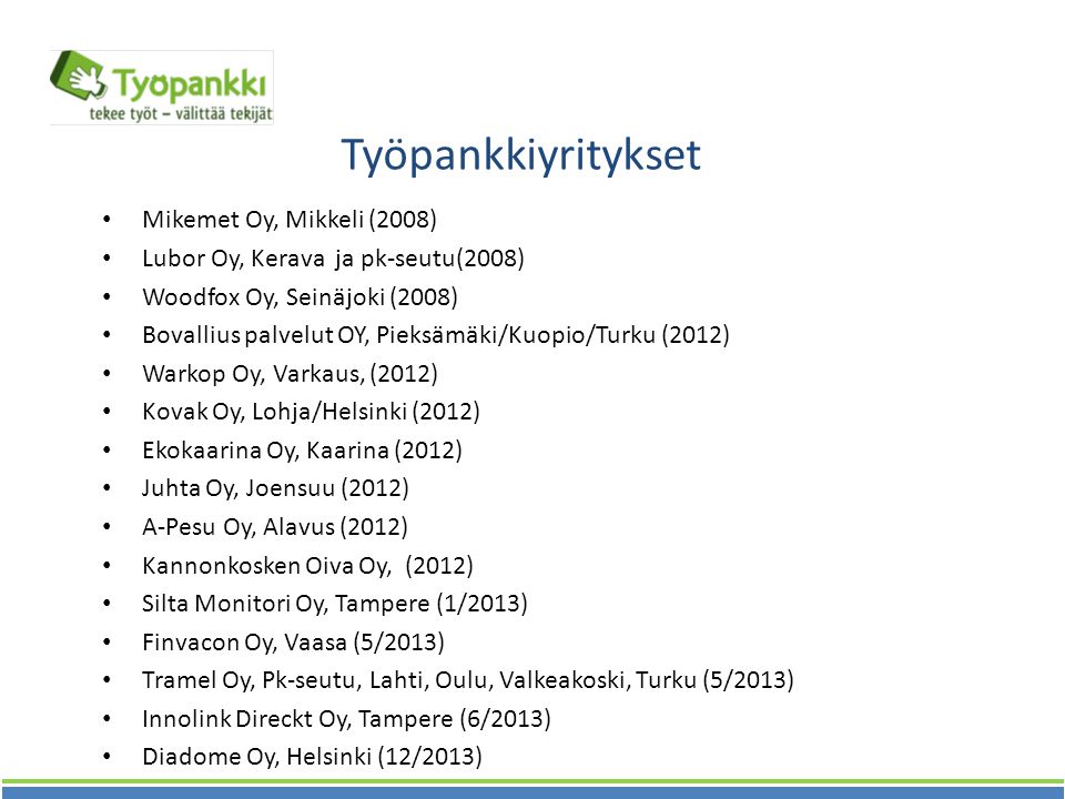 Työpankkiyritykset Mikemet Oy, Mikkeli (2008)