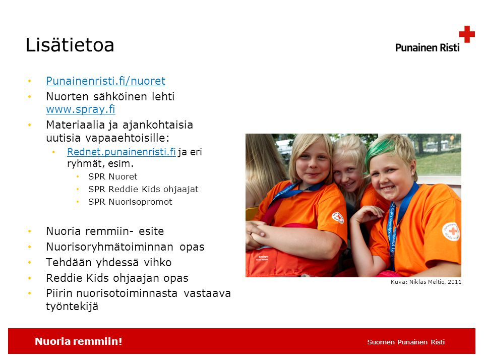 Lisätietoa Punainenristi.fi/nuoret