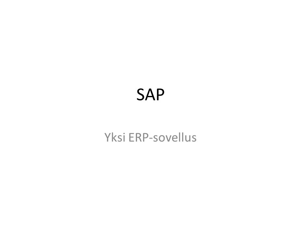 SAP Yksi ERP-sovellus