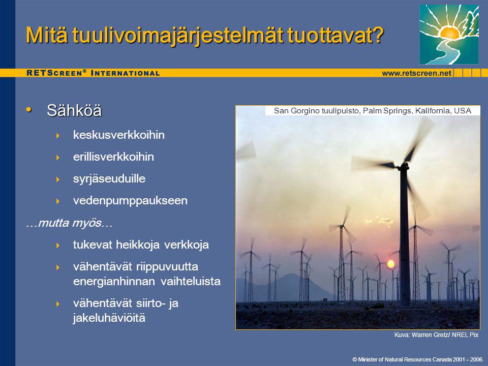 Mitä tuulivoimajärjestelmät tuottavat