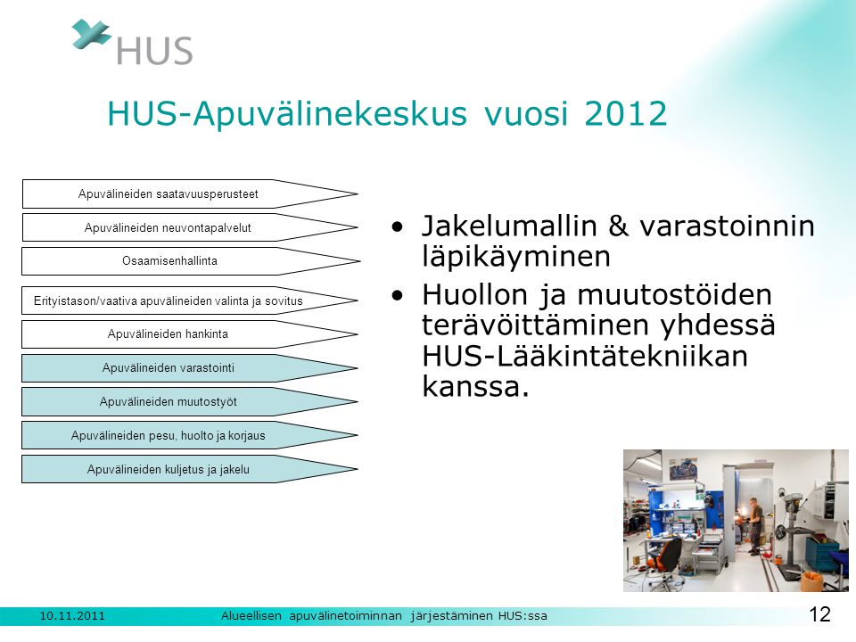 HUS-Apuvälinekeskus vuosi 2012