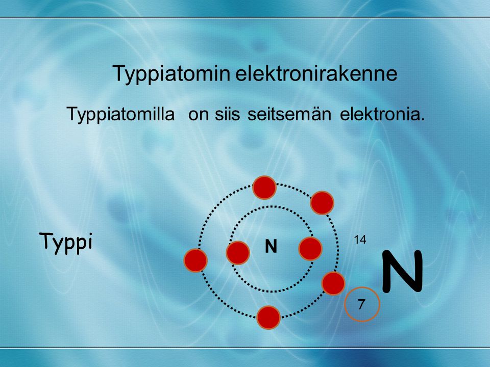 N Typpiatomin elektronirakenne Typpi
