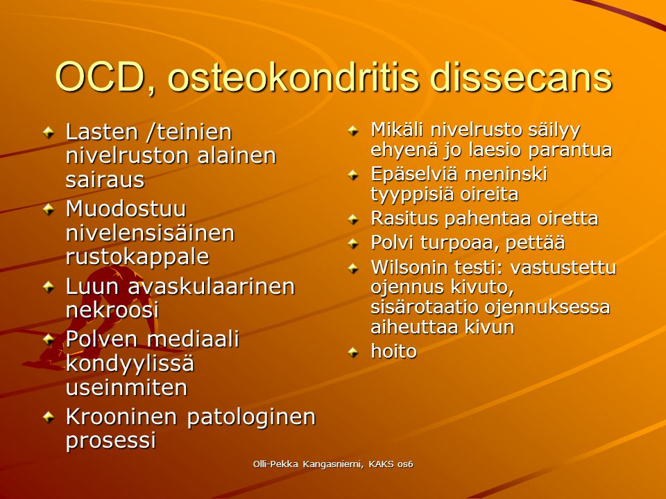 OCD, osteokondritis dissecans