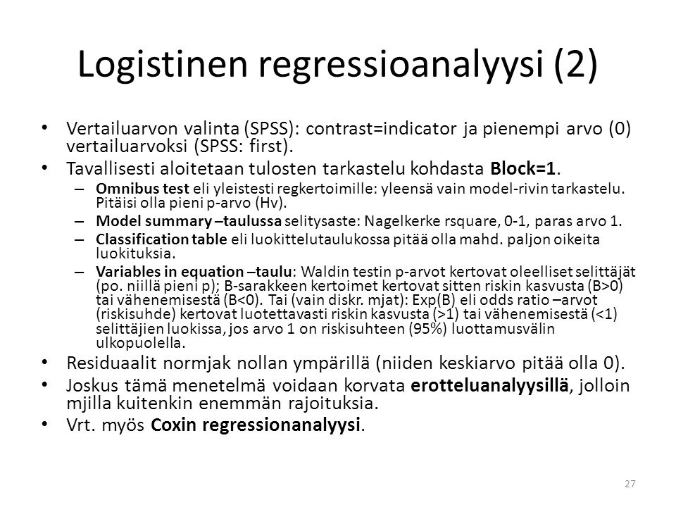 Logistinen regressioanalyysi (2)