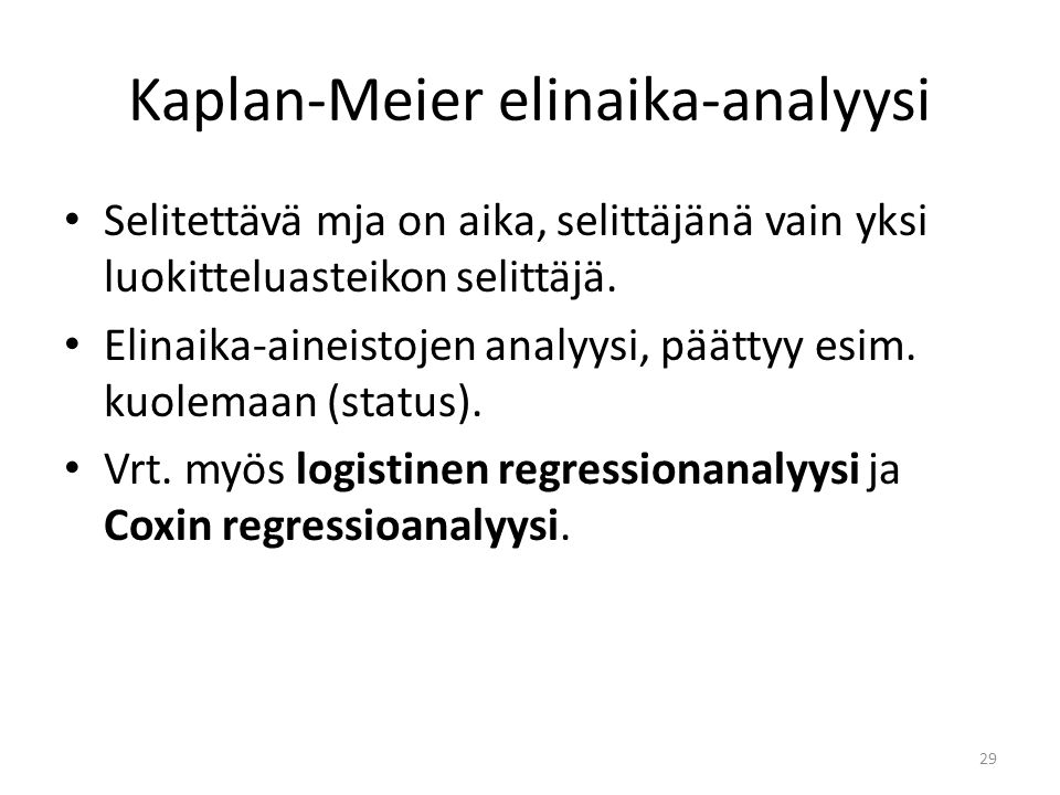 Kaplan-Meier elinaika-analyysi