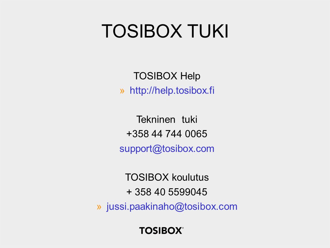 TOSIBOX TUKI TOSIBOX Help   Tekninen tuki