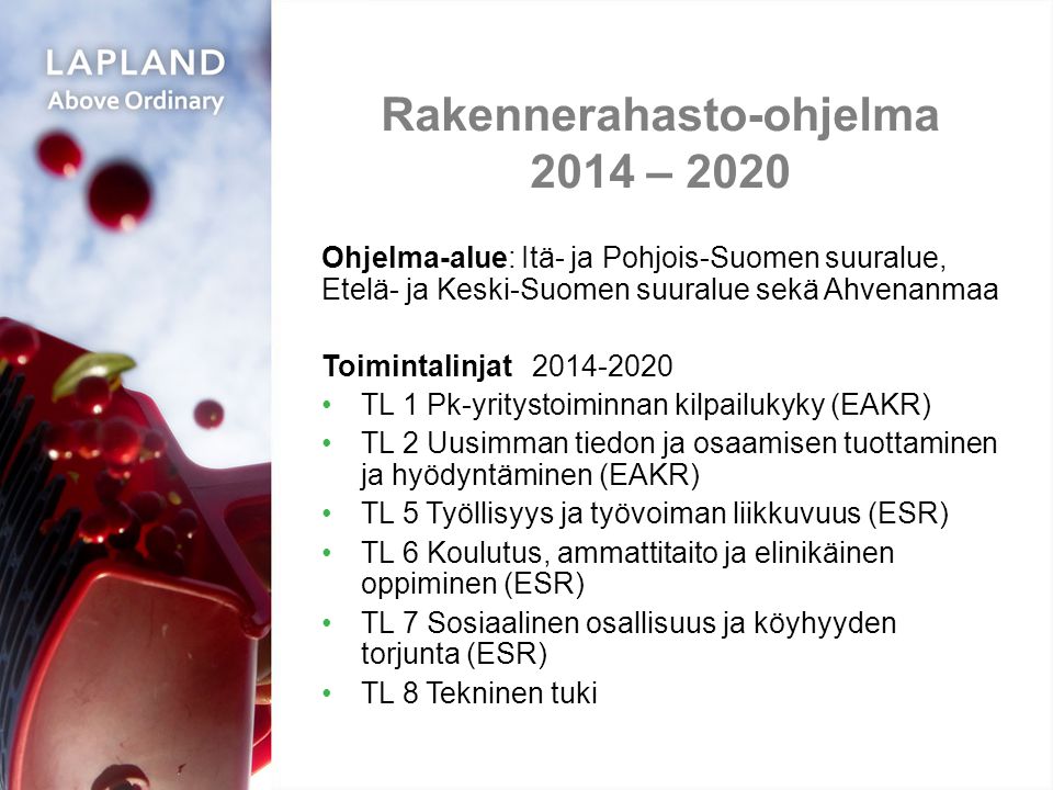 Rakennerahasto-ohjelma 2014 – 2020