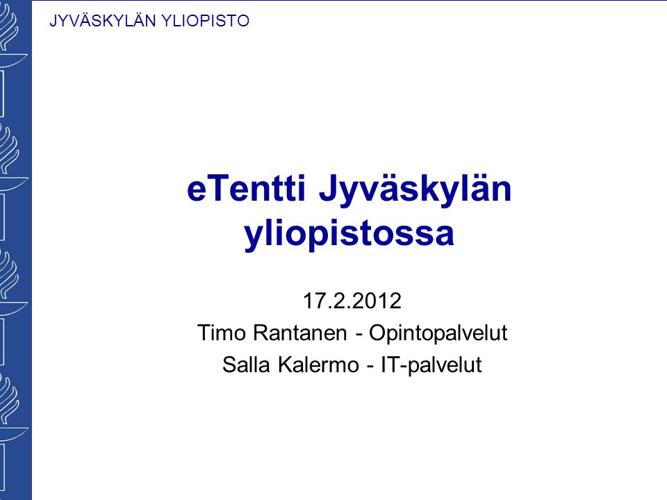 eTentti Jyväskylän yliopistossa