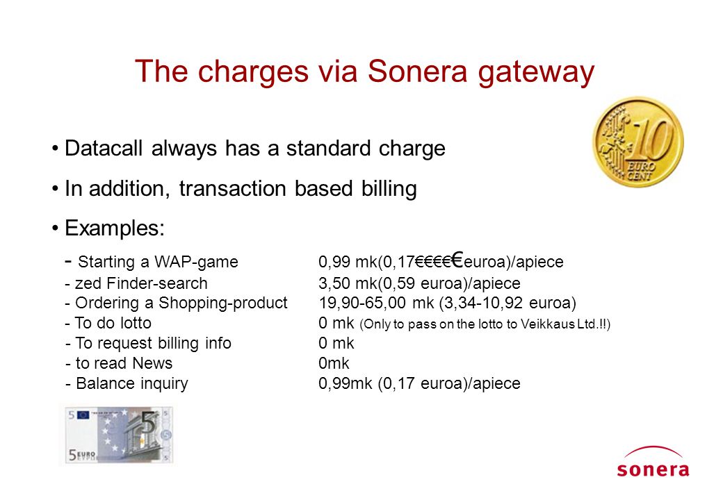 The charges via Sonera gateway
