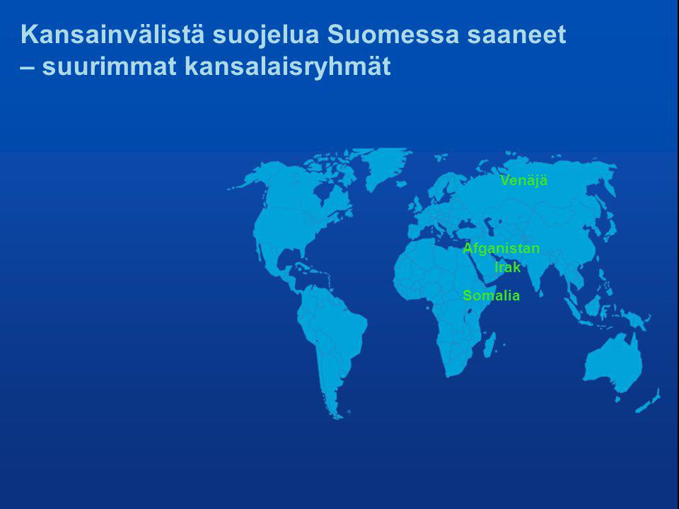 Kansainvälistä suojelua Suomessa saaneet – suurimmat kansalaisryhmät