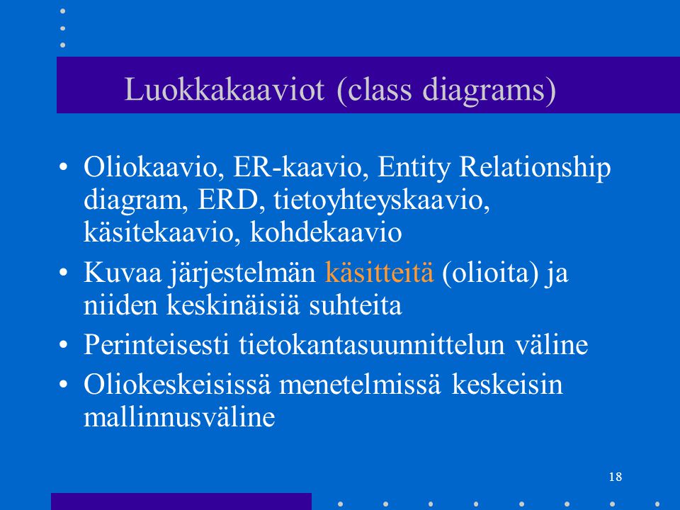 Luokkakaaviot (class diagrams)
