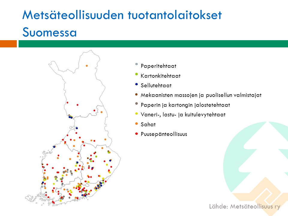 Metsäteollisuuden tuotantolaitokset Suomessa