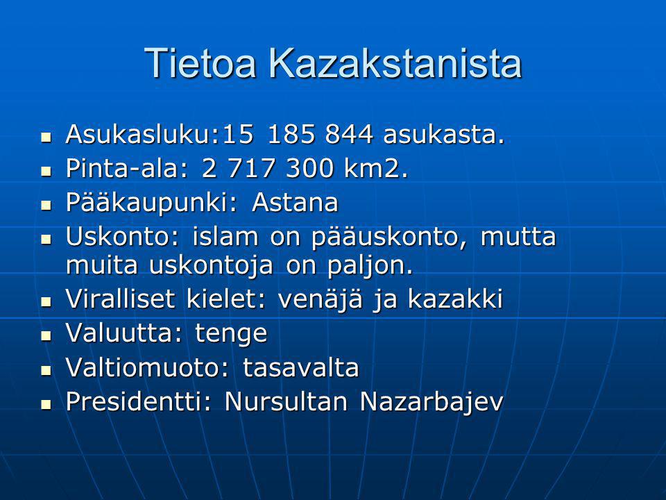 Tietoa Kazakstanista Asukasluku: asukasta.