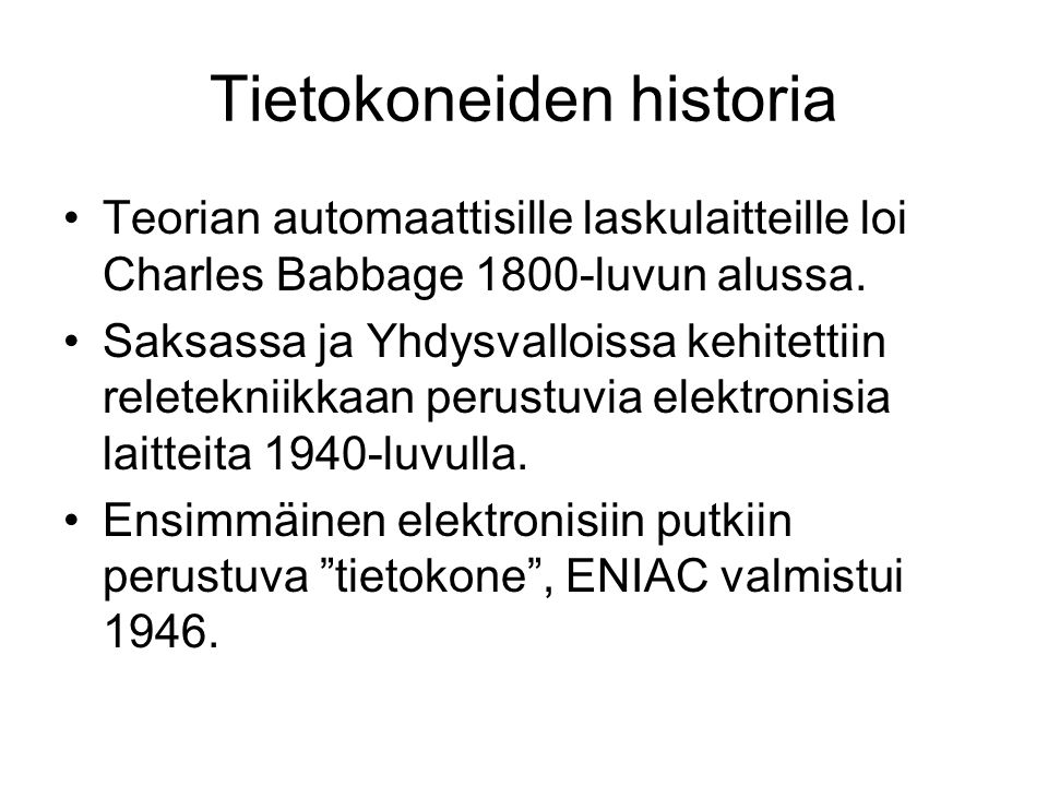 Tietokoneiden historia