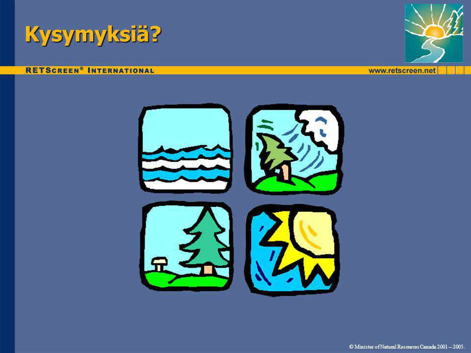 Kysymyksiä © Minister of Natural Resources Canada 2001 – 2005.