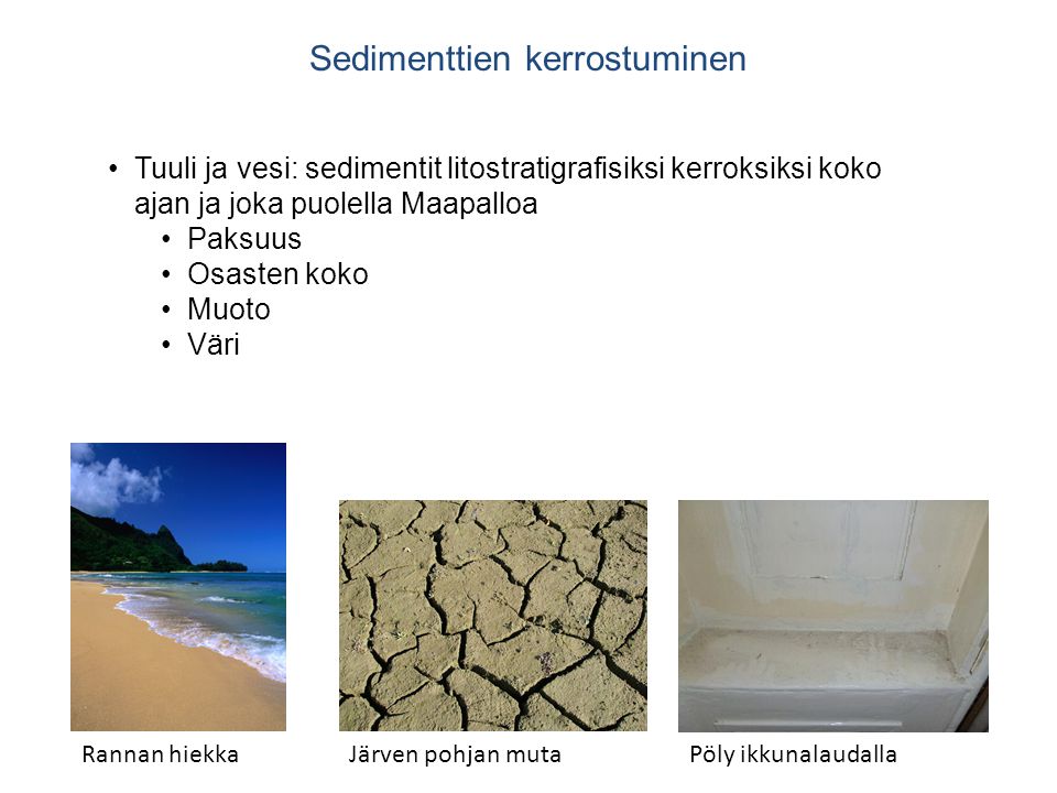 Sedimenttien kerrostuminen