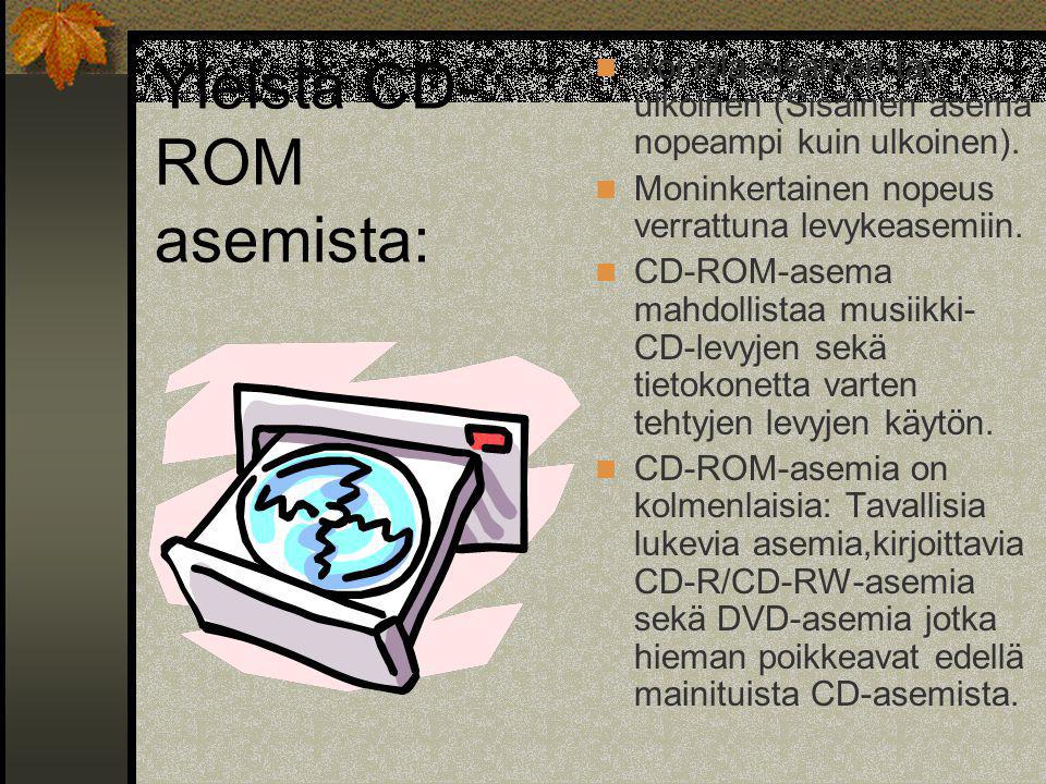 Yleistä CD-ROM asemista: