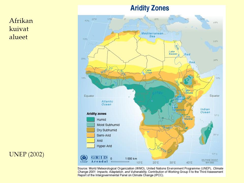 Afrikan kuivat alueet UNEP (2002)