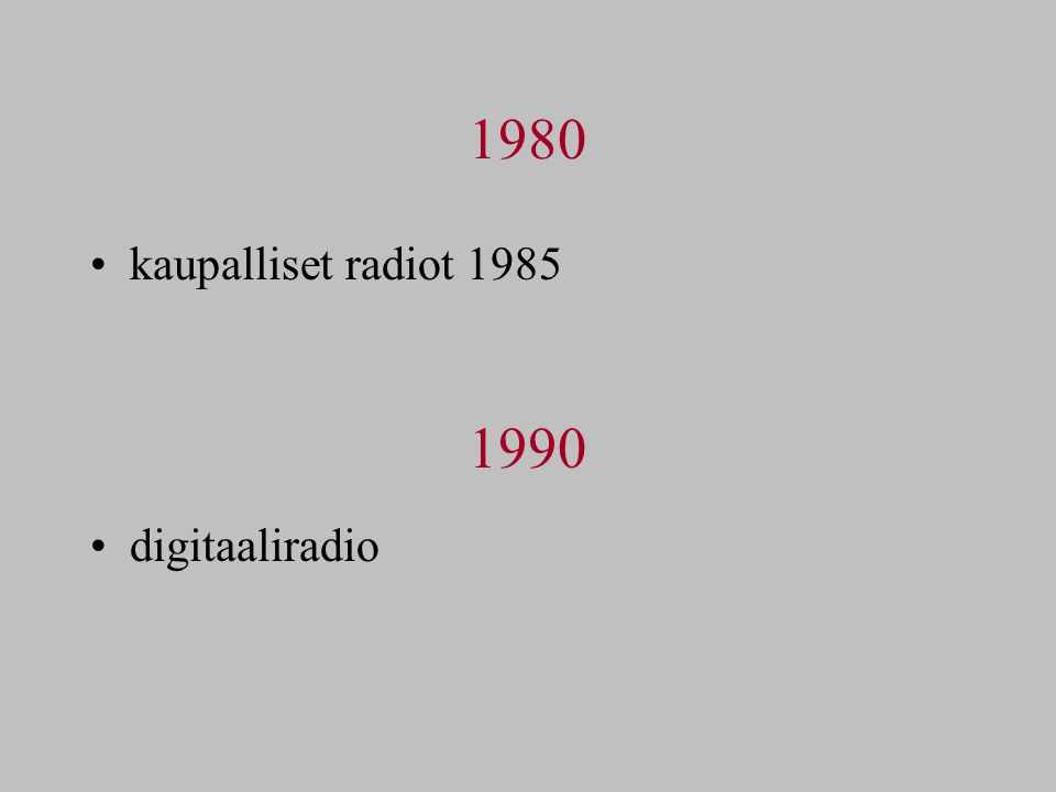 1980 kaupalliset radiot digitaaliradio