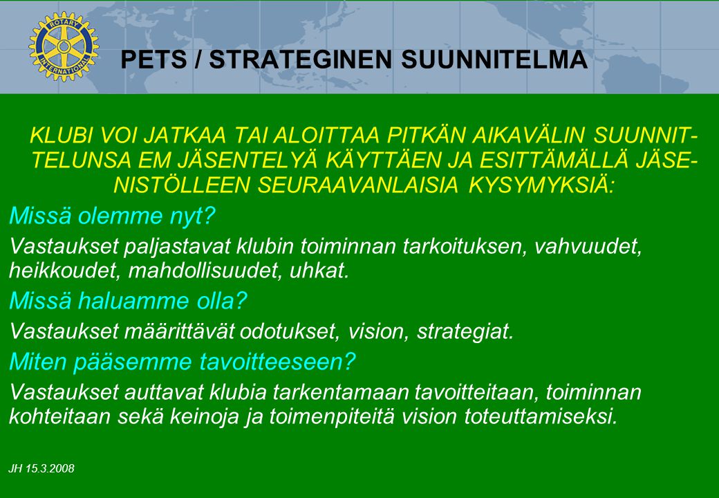 PETS / STRATEGINEN SUUNNITELMA