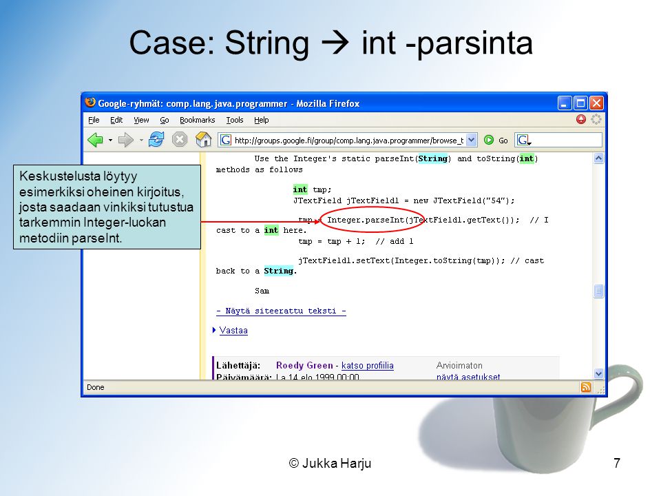 Case: String  int -parsinta