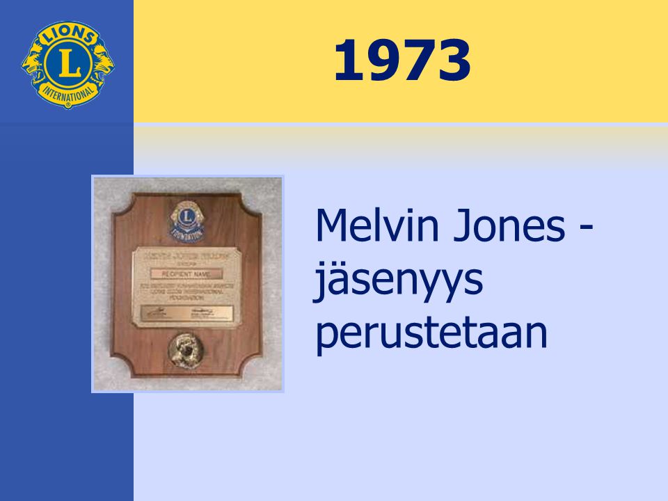 1973 Melvin Jones -jäsenyys perustetaan
