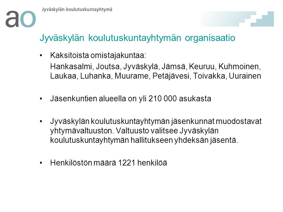 Jyväskylän koulutuskuntayhtymän organisaatio