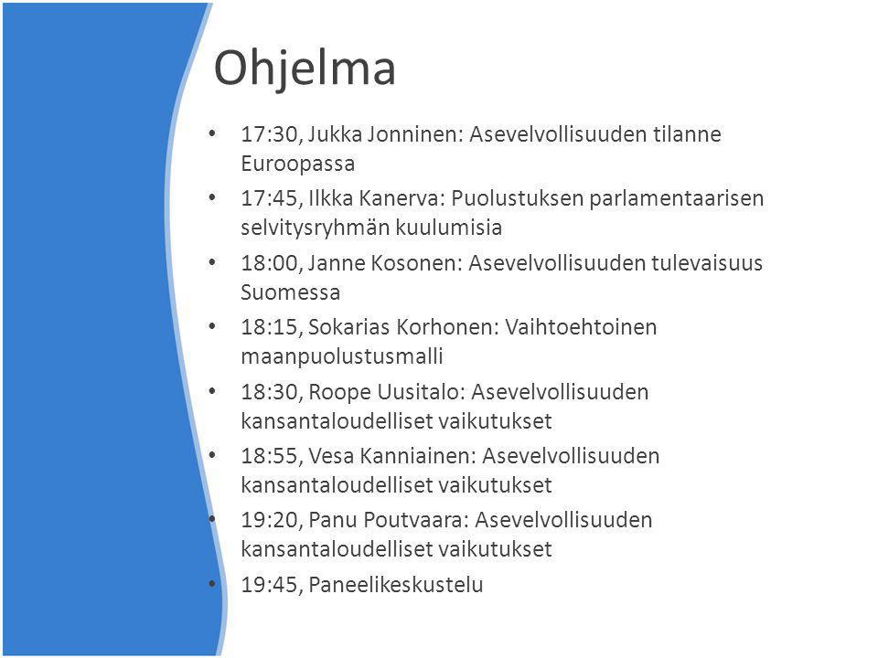 Ohjelma 17:30, Jukka Jonninen: Asevelvollisuuden tilanne Euroopassa