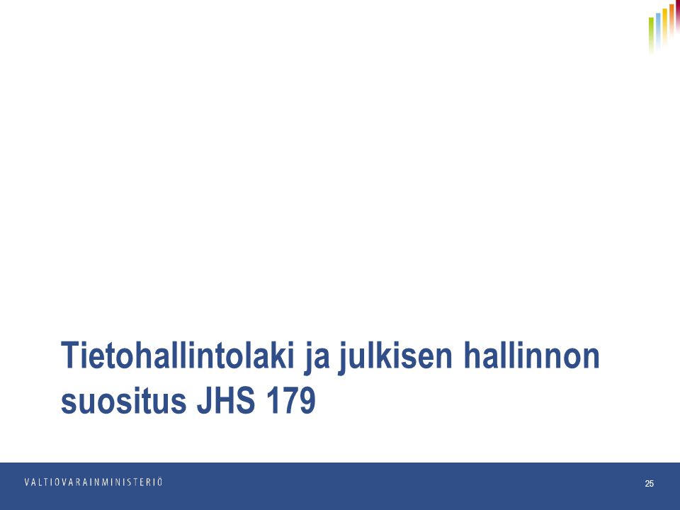 Tietohallintolaki ja julkisen hallinnon suositus JHS 179