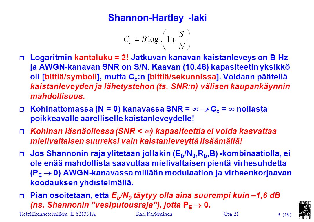 Shannon-Hartley -laki