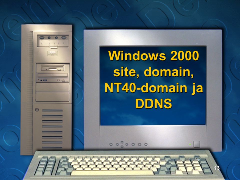 Windows 2000 site, domain, NT40-domain ja