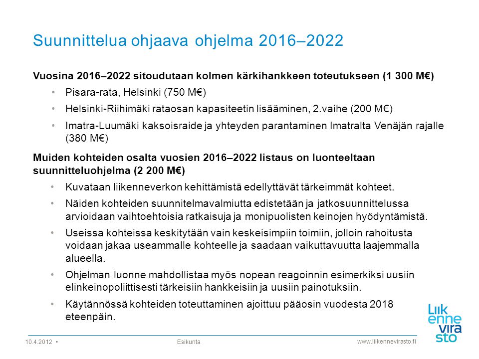 Suunnittelua ohjaava ohjelma 2016–2022