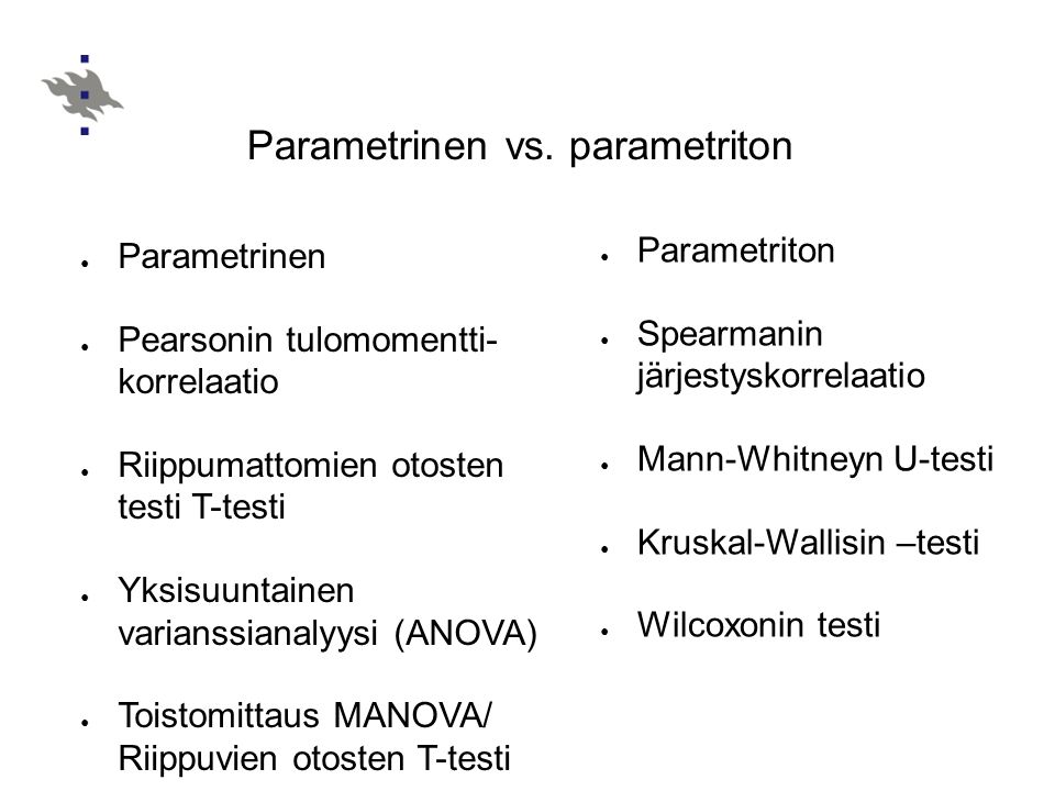 Parametrinen vs. parametriton