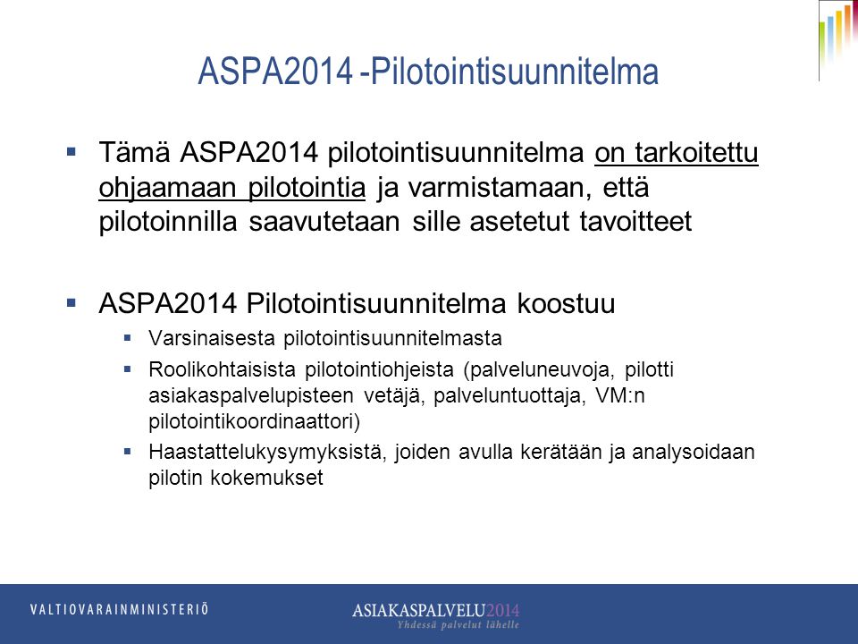 ASPA2014 -Pilotointisuunnitelma