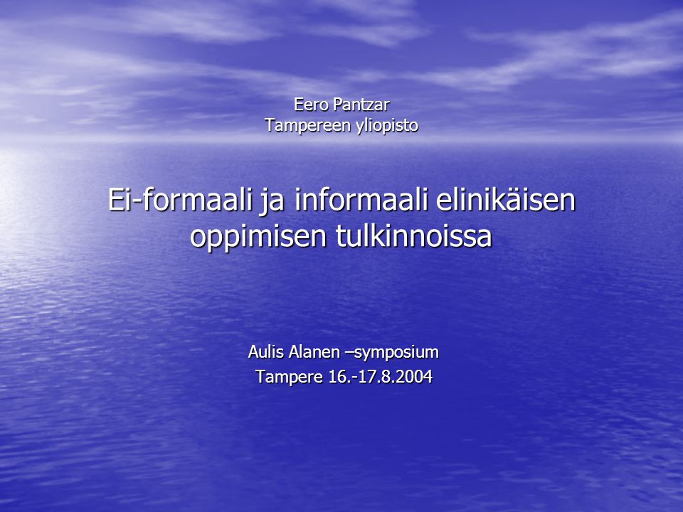 Aulis Alanen –symposium Tampere