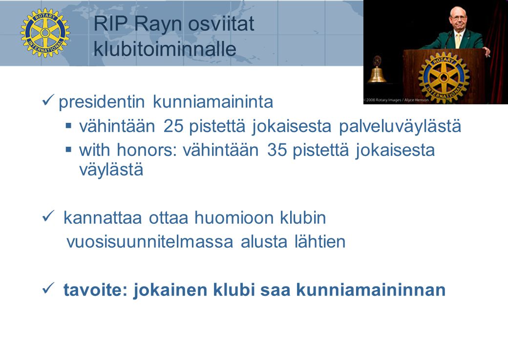 RIP Rayn osviitat klubitoiminnalle