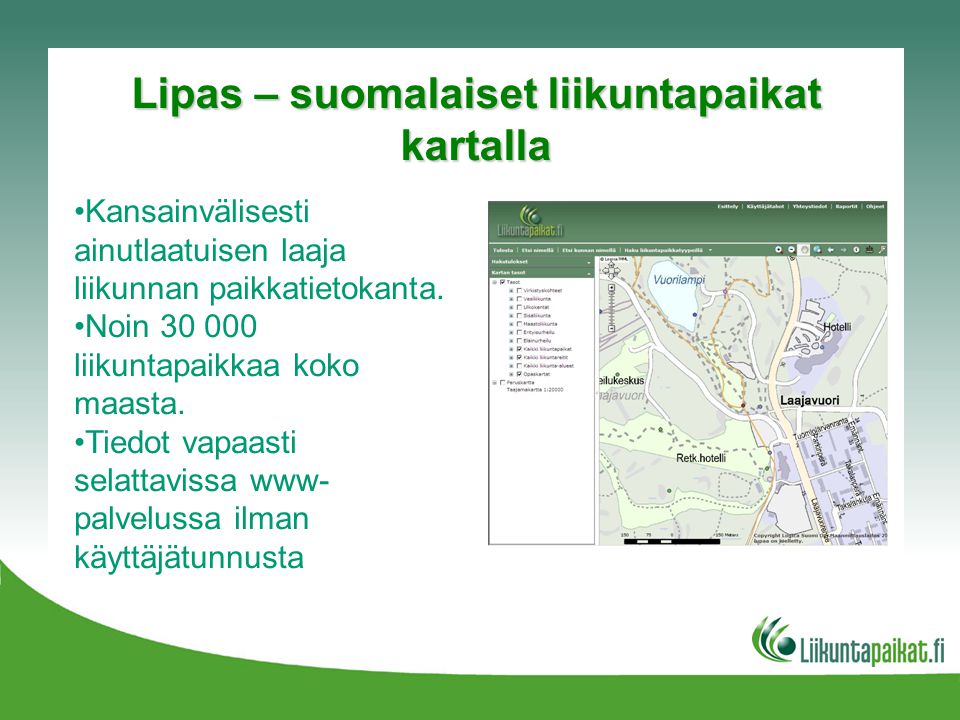 Lipas – suomalaiset liikuntapaikat kartalla
