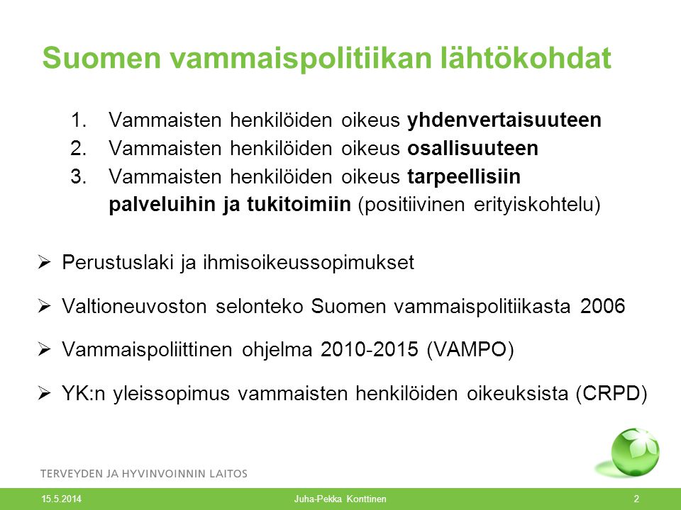 Suomen vammaispolitiikan lähtökohdat