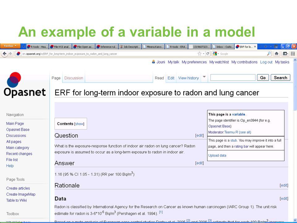 An example of a variable in a model