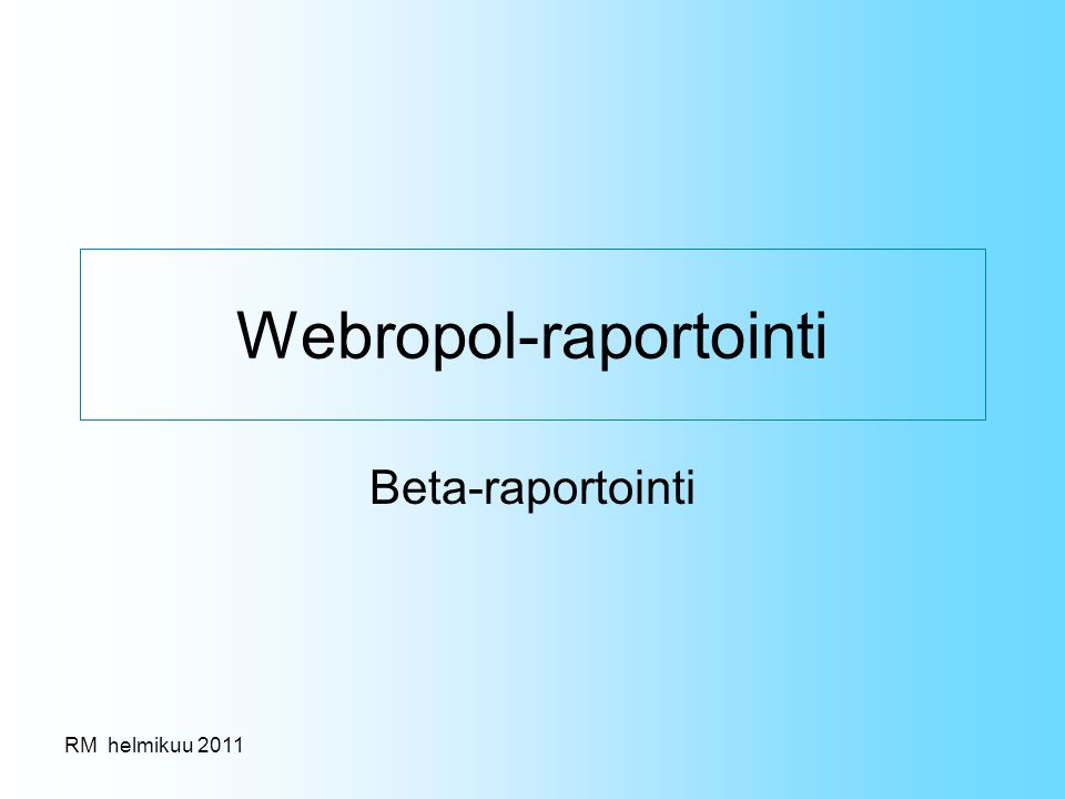 Webropol-raportointi