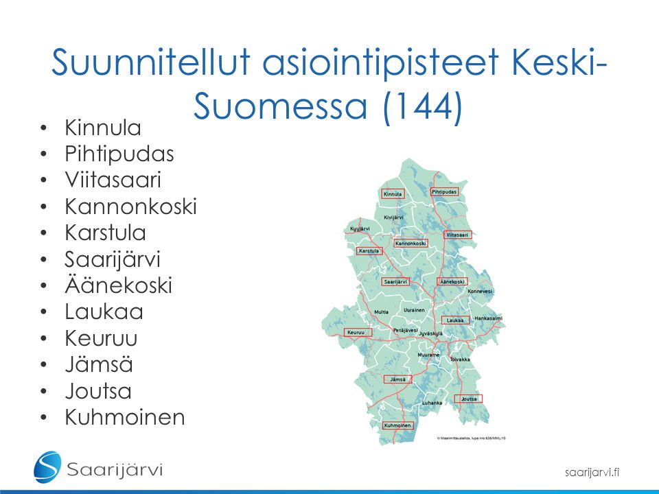 Suunnitellut asiointipisteet Keski-Suomessa (144)