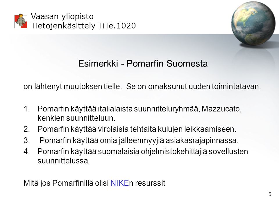 Esimerkki - Pomarfin Suomesta