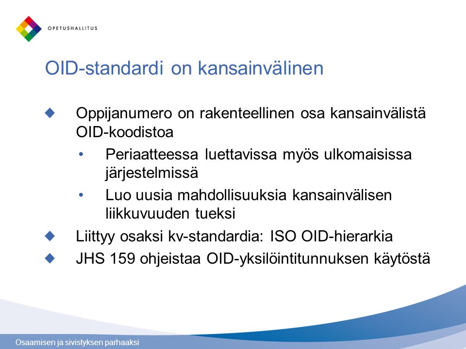 OID-standardi on kansainvälinen