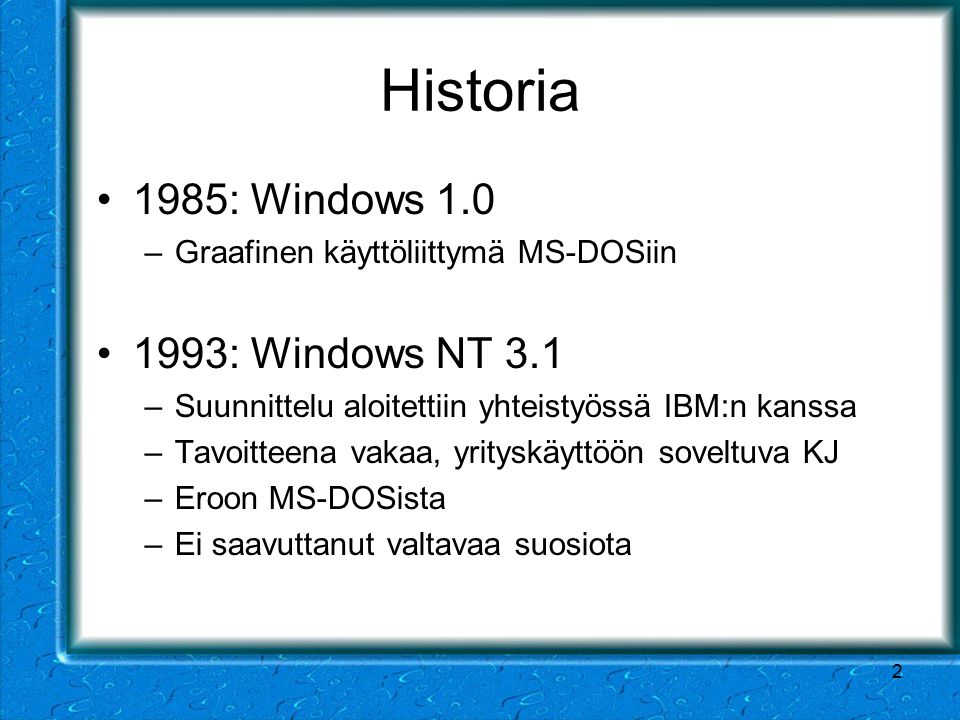 Historia 1985: Windows : Windows NT 3.1