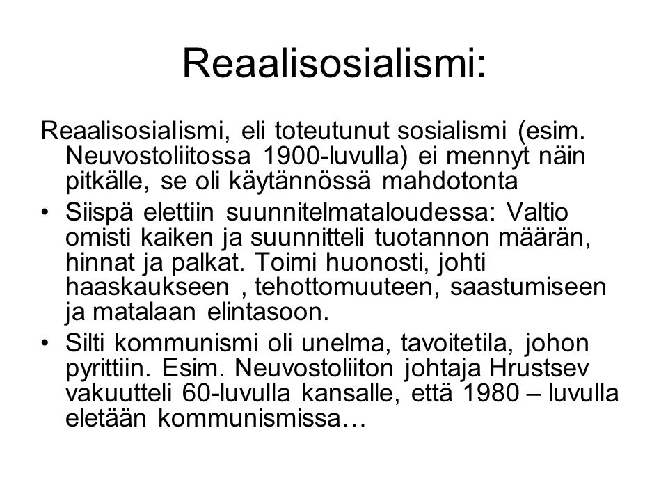 Reaalisosialismi: