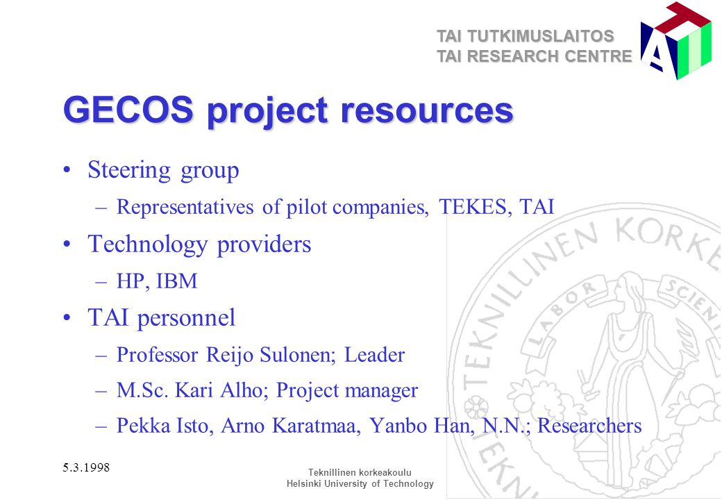 GECOS project resources