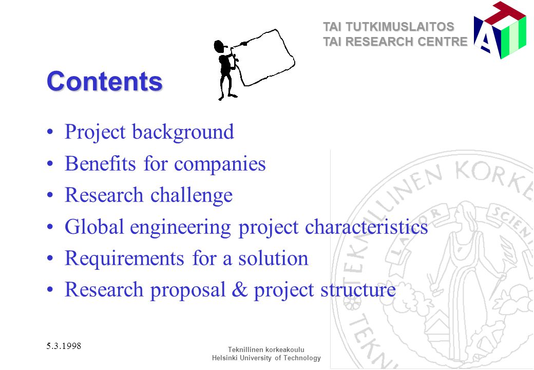 Contents Project background Benefits for companies Research challenge