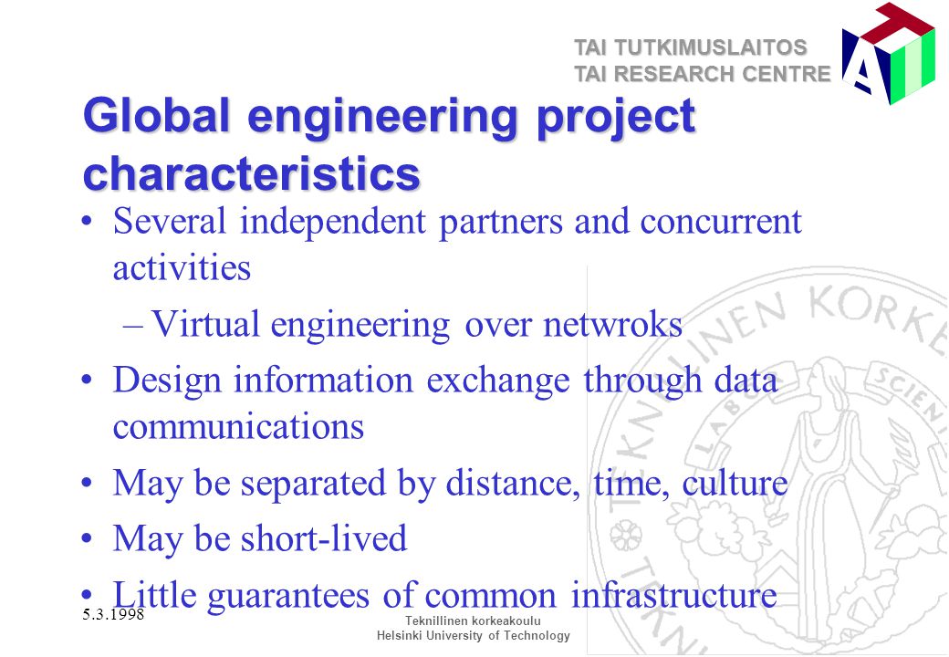 Global engineering project characteristics